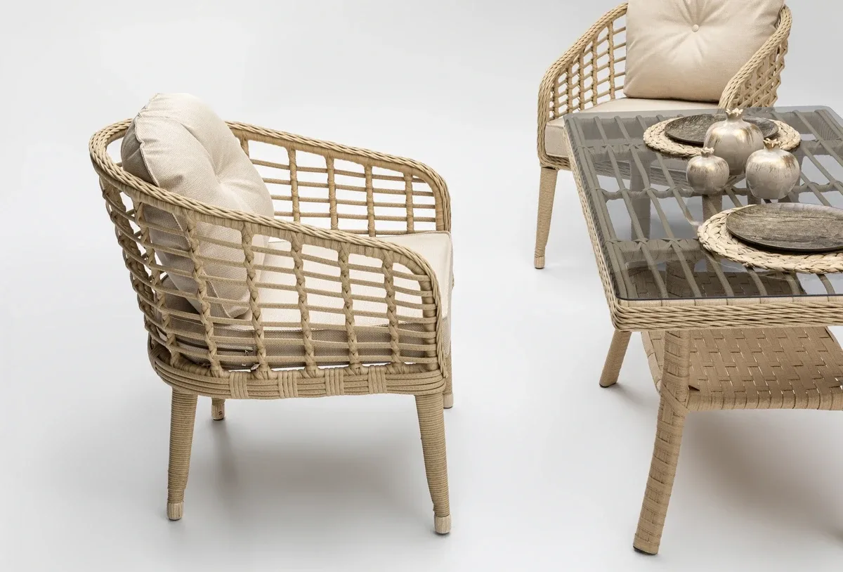 Rodos Mini Rattan Bahçe Balkon Oturma Grubu