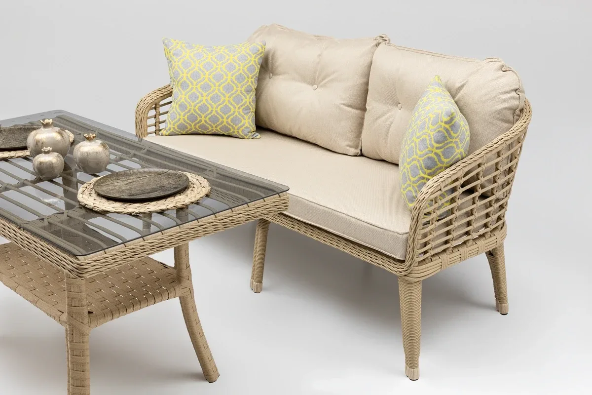 Rodos Mini Rattan Bahçe Balkon Oturma Grubu