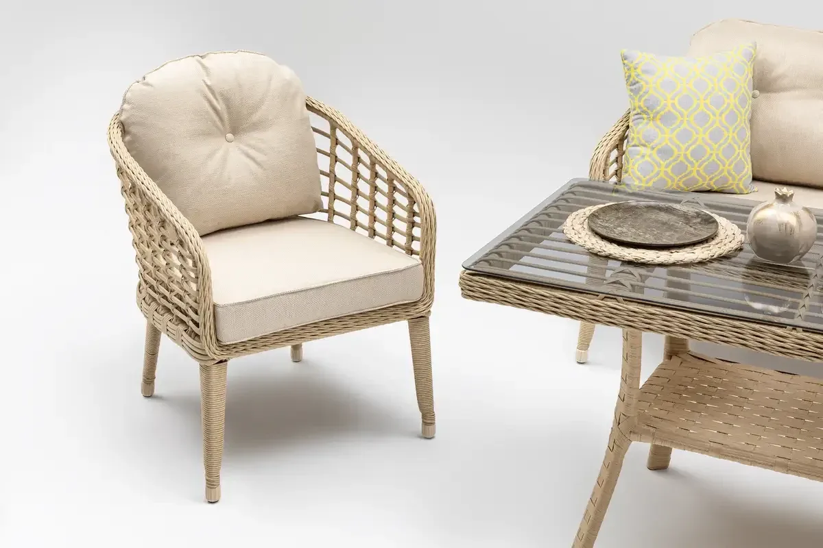 Rodos Mini Rattan Bahçe Balkon Oturma Grubu